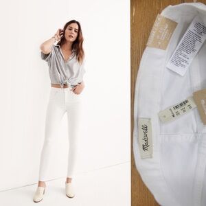 Madewell NWT Petite 9" Mid-Rise Skinny Jeans in Pure White Size 30 Petite